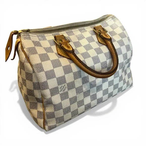 LV Speedy 25 Damier AzurAuthentic Louis Vuitton Satchelwith COA